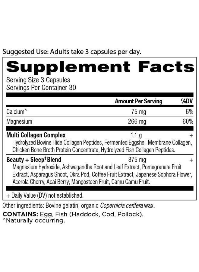 Ancient Nutrition أقراص الكولاجين للشعر والبشرة والأظافر، الجمال + النوم 90 حبة، مكمل الكولاجين + المغنيسيوم، يدعم البشرة والأظافر، النوم، مناسب للباليو والكيتو، خالي من الغلوتين - Image 2