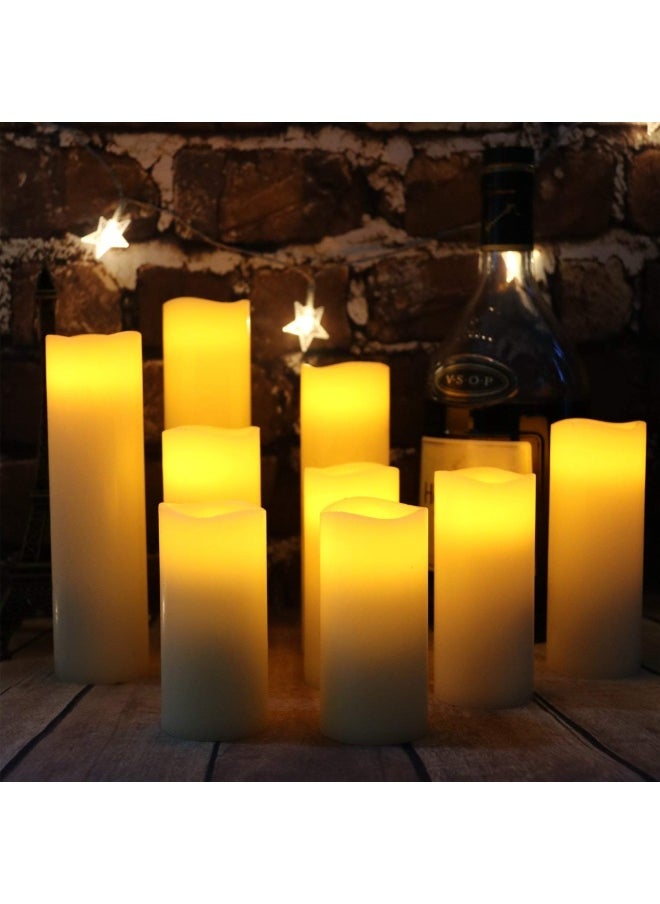 Generic - Flameless Candles Led Candles Pack Of 9 H 4 5 6 7 8 9 X D 2.2 Ivory Real Wax Battery Candles Remote Timer - Image 1