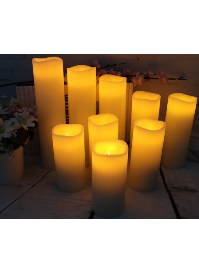 Generic - Flameless Candles Led Candles Pack Of 9 H 4 5 6 7 8 9 X D 2.2 Ivory Real Wax Battery Candles Remote Timer - Image 1