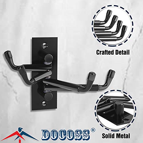 DOCOSS -Pack of 3-Flexible 4 Pin Bathroom Hooks Cloth Hanger Wall Hook Door Robe Hooks for Hanging Keys,Clothes,Towel Steel Hook (Black) - Image 4