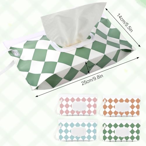 FEBSNOW 4 Pack Baby Wipes Dispenser Holder, Portable Refillable Baby Wet Wipes Pouch Container Reusable Travel Case - Image 2