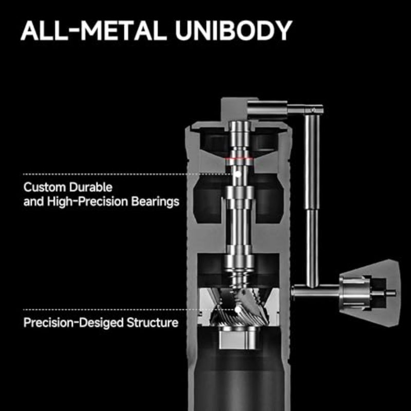 Manual Coffee Grinder S3 ESP, External Adjustment, Designed for Espresso, Upgrade Integrated All-Metal Body, Folding Handle, Black - Image 5