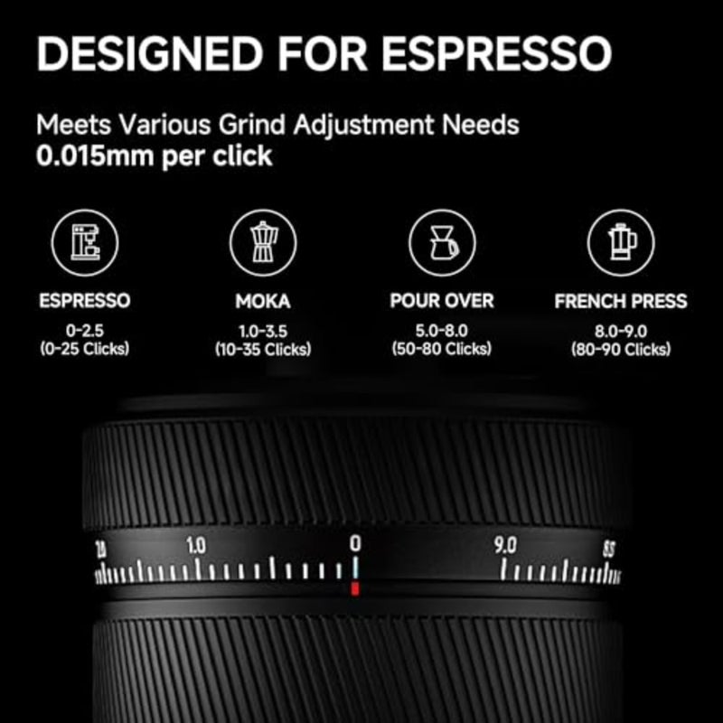 Manual Coffee Grinder S3 ESP, External Adjustment, Designed for Espresso, Upgrade Integrated All-Metal Body, Folding Handle, Black - Image 3