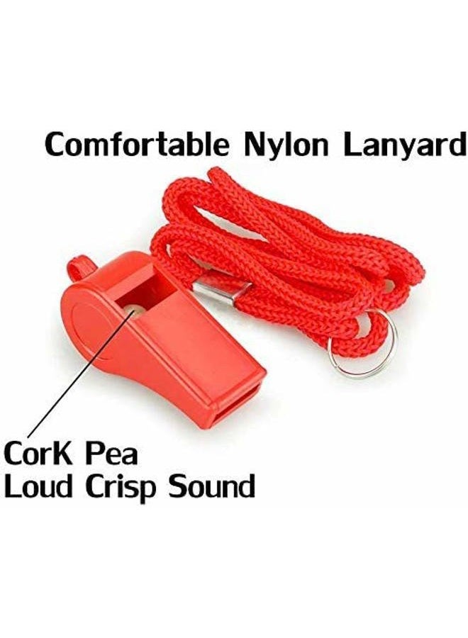 FYA Whistle, Red Emergency Whistle with Lanyard, 2PCS Super Loud Plastic Whistles Perfect for Self-Defense, Lifeguard and Emergencies - Image 3