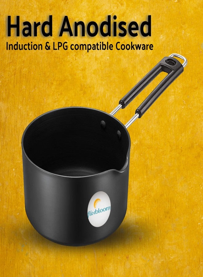 Flixbloom Special 4 Pieces Induction Base Combo Cookware Set Hard Anodised Utensil Kadhai, Frying Pan, (Fry Pan) Sauce Pan, Tawa (2L-Kadai/Sauce Pan 1.5Frypan, 4) - Image 2