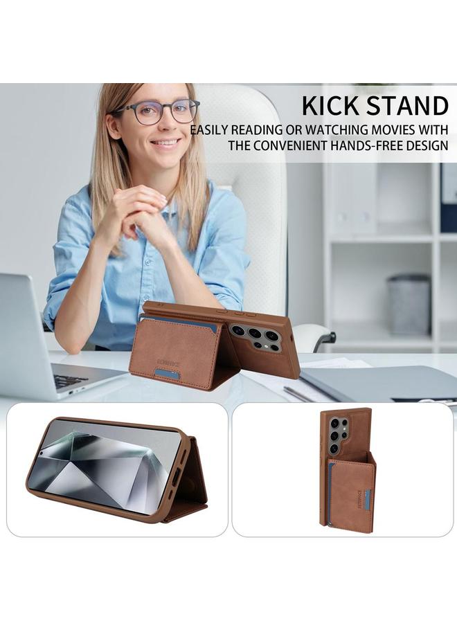 erorex Case For Samsung Galaxy S24 Ultra 5G Horizontal Flip Detachable MagSafe Wallet Phone Case - Image 5