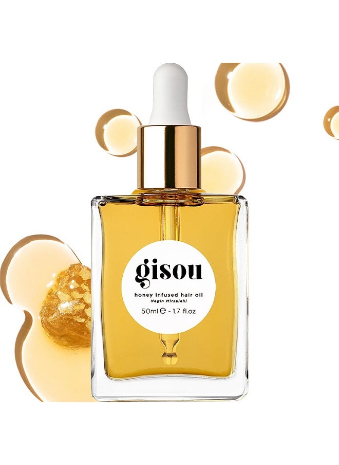 Gisou Gisou Honey Infused Hair Oil - Enriched With Mirsalehi Honey For Deep Nourishment, Hydration, Frizz Control, Heat Protection And Shine - For Damaged And Dry Hair (1.7 fl oz)  - Image 1
