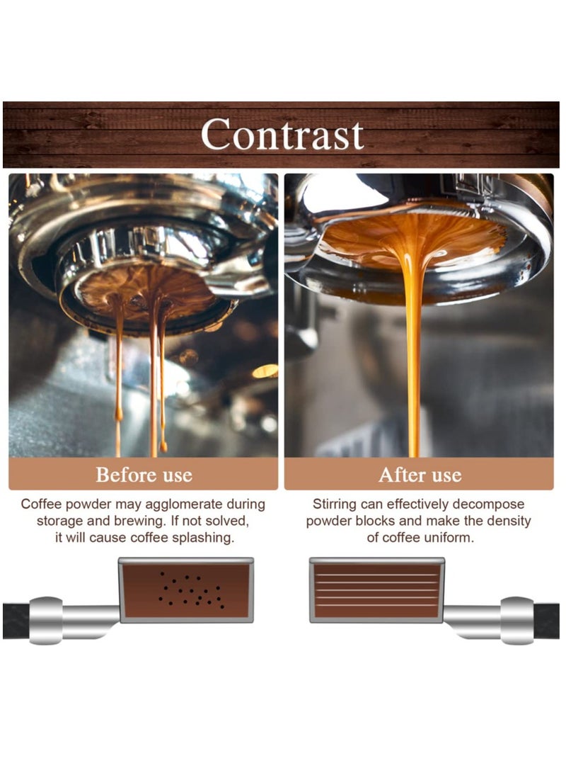 SOLARAE Professional Espresso Stirring Tool with Natural Wood Handle, Espresso Distribution Tamper, Stand, and Cleaning Brush (Red Rosewood) for Perfect Coffee Preparation. - Image 1