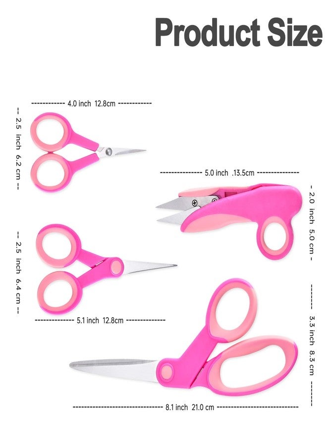 Zicolu Premium Sewing Scissors Bundle: Heavy Duty Fabric, Detail Embroidery & Small Selvedge Scissors, Thread Snips for Tailoring, Dressmaking, Quilting & Arts&Crafts - Image 5