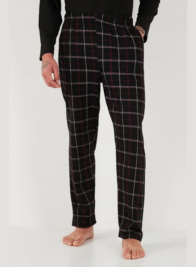 Buratti  Buratti Plaid Cotton Regular Fit High Waist Crew Neck Pajama Set for Men PAJAMA SET 6574000 for Men | Best Price UAE