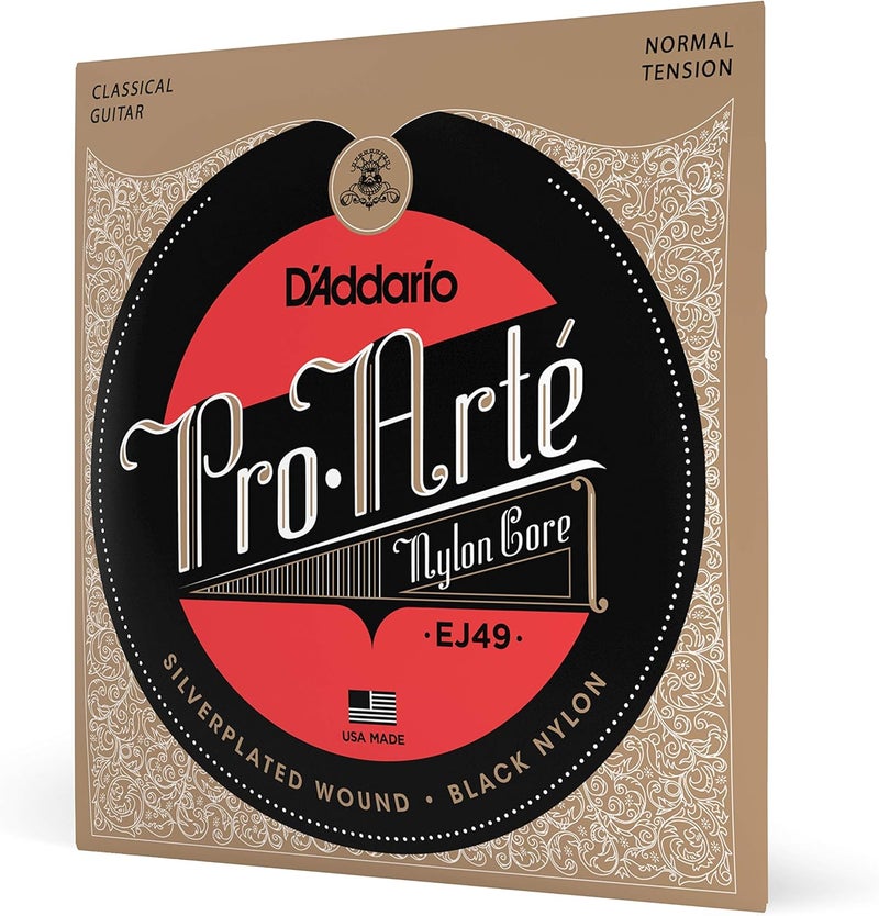 D'Addario EJ49 Pro-Arte Black Nylon Classical Guitar Strings, Normal Tension - Image 1