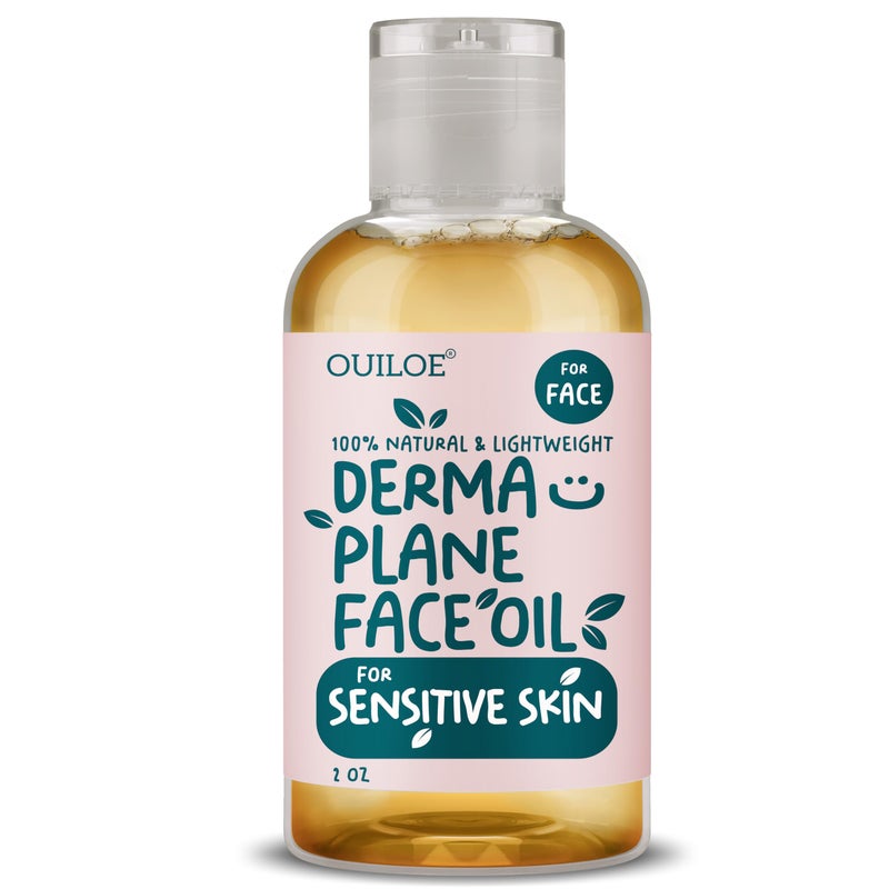 Ouiloe Dermaplane Oil for Sensitive Skin - Hydrating Face Shaving Oil for Women - Safe for Acne Prone Skin - Non Comedogenic, Fragrance Free, Natural, Hypoallergenic for Pre & Post Dermaplaning 2oz by Ouiloe - Image 1