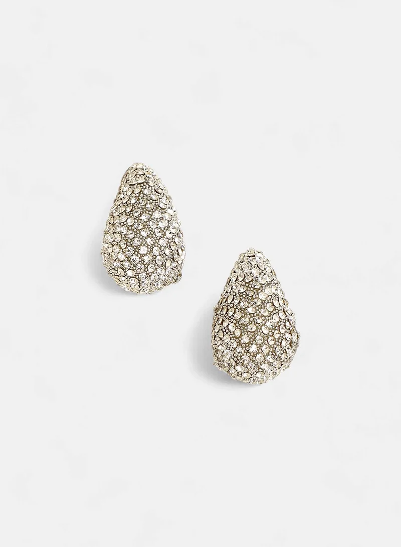 SOHI Stones Teardrop Shaped Artificial Stud Earring Jewellery