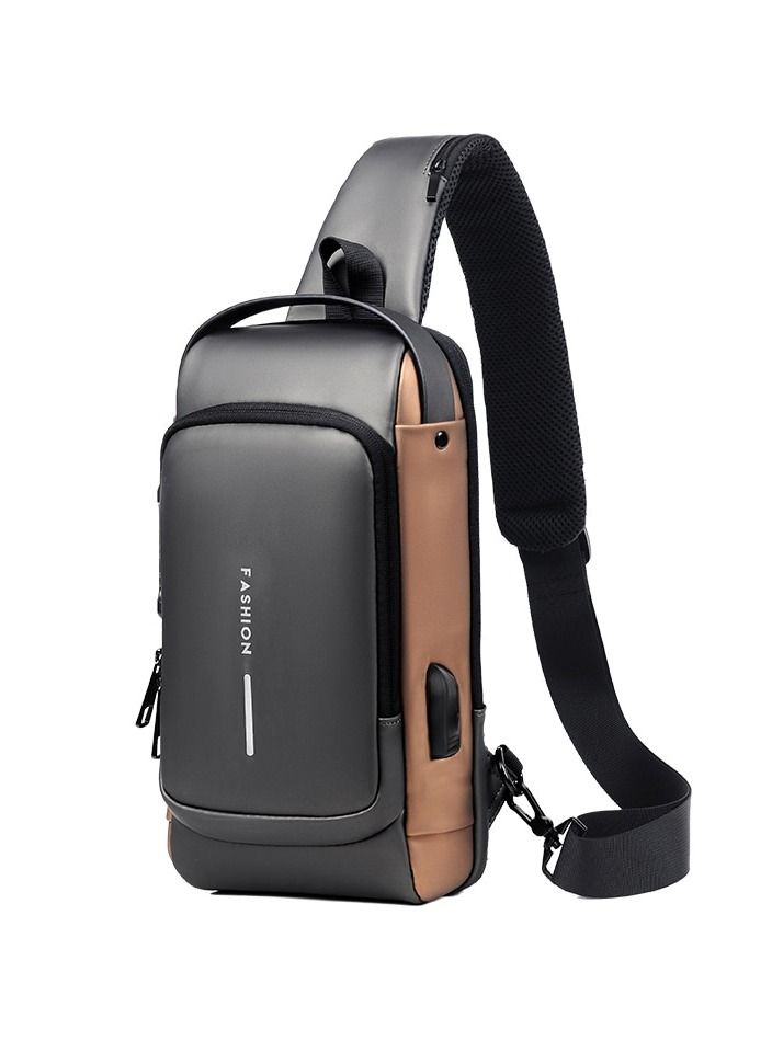 Men's Woman's Multifunctional Anti-theft USB Shoulder Bag Man Crossbody Cross Body Travel Sling Bags Chest Pack Messenger Pack for Male - Image 2
