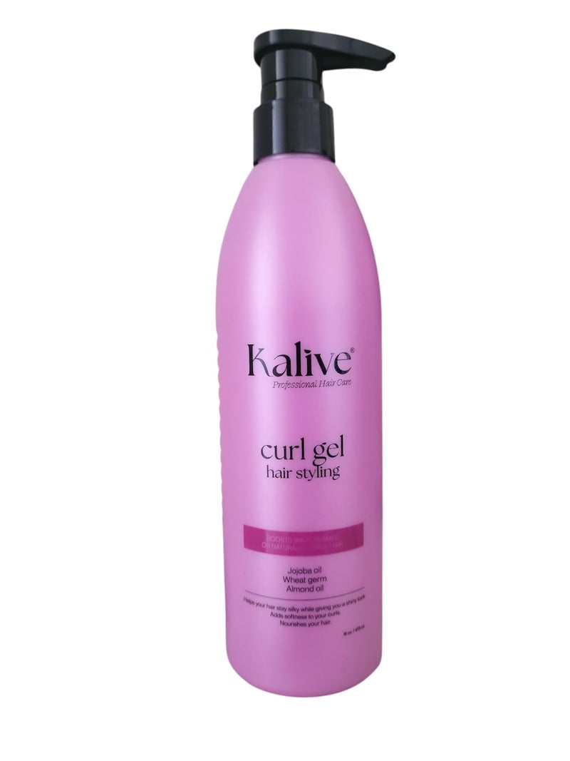 KALIVE 2 STYLE KALIVE Curl Gel 16 oz for Curly Hair Defines All Hair Types  Curls Waves Natural or Permed Textures for Women