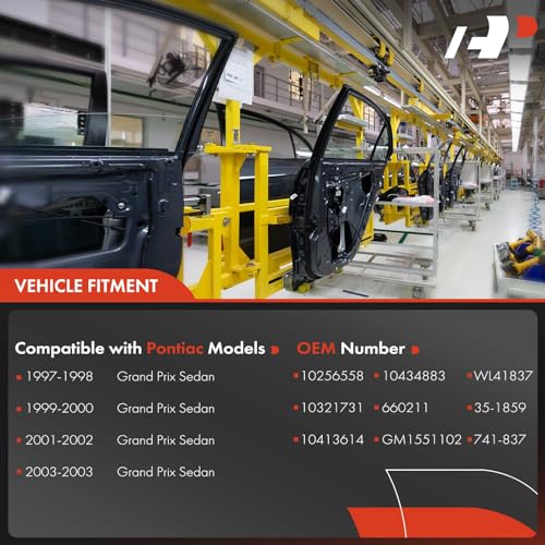 A-Premium Electric Power Window Regulator with Motor Compatible with Pontiac Grand Prix 1997-2003 Sedan Rear Right Passenger Side - Image 3