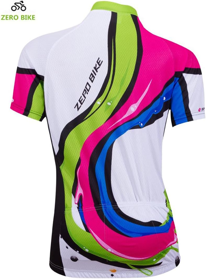 ZEROBIKE Women's Short Sleeve Cycling Jersey Jacket Cycling Shirt Quick Dry Breathable Mountain Clothing Bike Top - Image 1