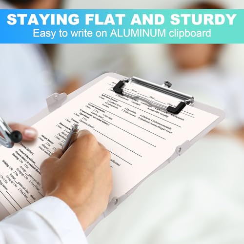 Cooperwin Clipboards Nursing Clipboard Trifold Foldable, 3 Layers Aluminum Nurse Clipboards with Nursing Edition Cheat Sheets Folding Pocket Size for Students, Nurses and Doctors (Light G) - Image 4