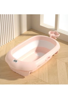 Generic Foldable Baby Bathtub With Cushion & Water Thermometer And Drain Hole, Portable Durable Foldable Baby Bath Tub For Newborn Infants 0-36 Months  - Image 2