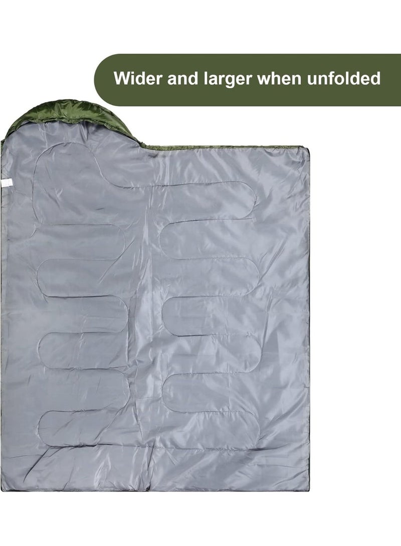 MostNow Camping Sleeping Bag, Lightweight Packable Waterproof Camping Gear Equipment to Keep Warm for Spring Summer Fall Indoor Outdoor Backpacking Hiking Travel (Blue) - Image 2