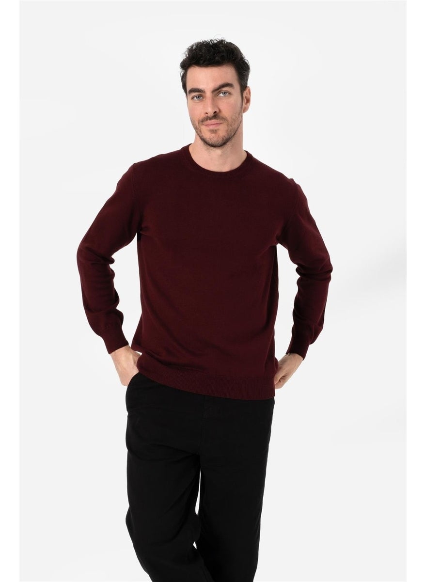 Men's Standard Pattern Crew Neck Basic Knitwear Sweater Custer Claret Red B05.242.539 - pzsku/Z755805F67880E2EB3C48Z/45/_/1740652060/cee23162-4430-4c6a-adb7-e025a2c350f5