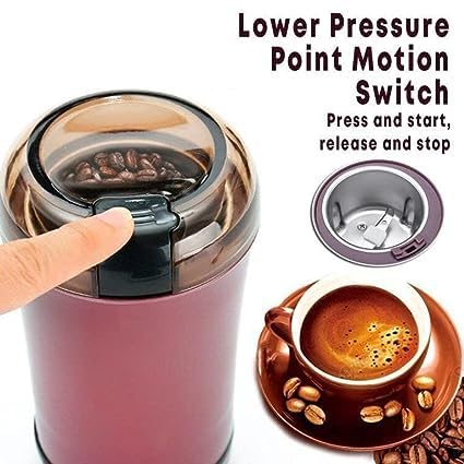 Qrex Portable Electric Coffee Spice Grinder Small Mill Food Powder Grinder Machine Electric Stainless Steel Herbs Spices Nuts Grain Grinder - Image 5