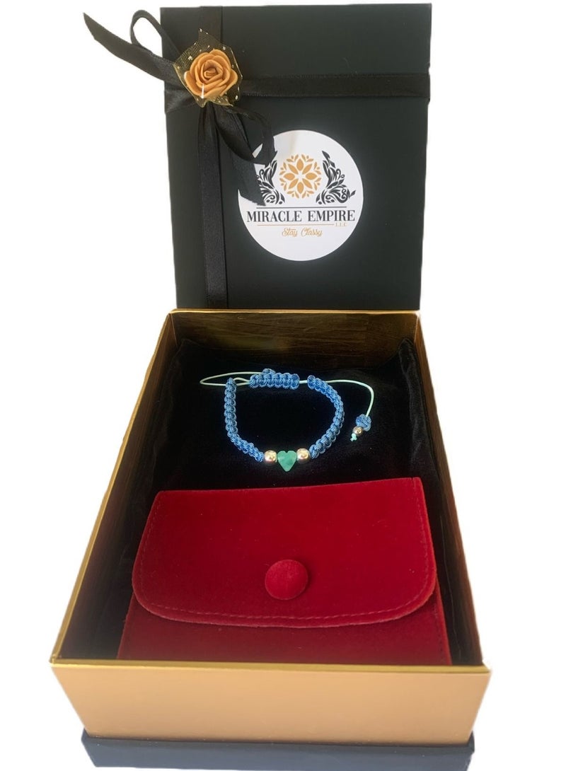 Miracle Empire Colombian Emerald Heart Shape Powerful Bracelet For Wealth Abundance, Prosperity And Growth  - Image 3