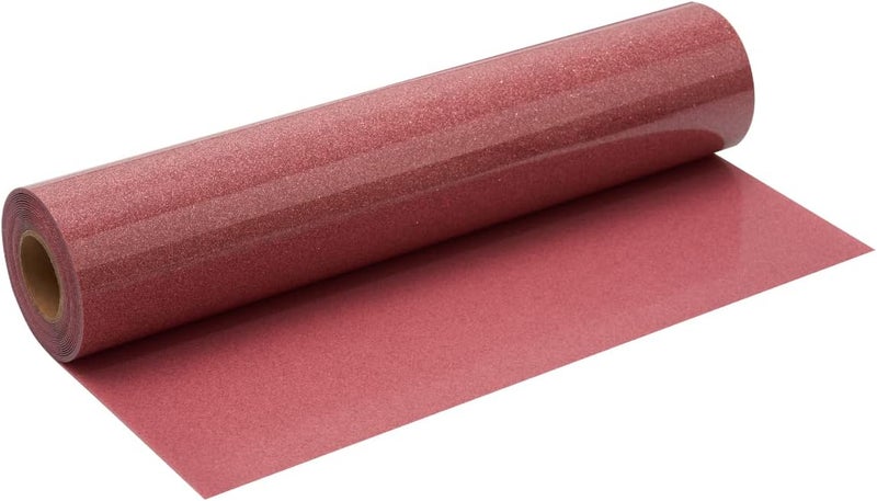 FANSGUAR Rose Gold Glitter HTV Roll -12" x10ft Pink Iron on Heat Transfer Vinyl for DIY Shirts Gifts - Image 1