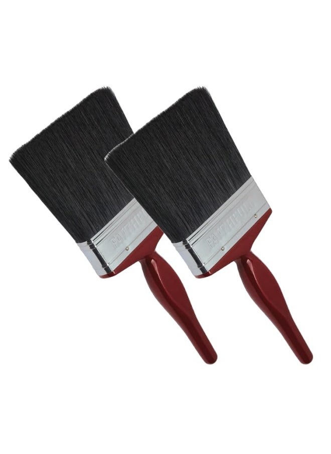 ROBUSTLINE - Pack Of 2 Professional Masonry Paint Brushes For Walls Ceilings Decorating Furniture And Fence Painting - 628 Red 5 - Image 1