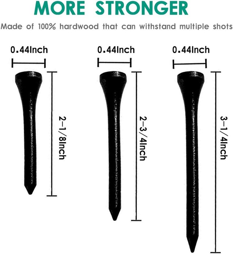 THIODOON Golf Tees Professional Natural Wood Golf Tees Pack of 100, Golfing Tees Multiple Colors Size 3-1/4 inch, 2-3/4 inch or 2-1/8 inch, Tall Golf Tees Bulk Reduce Side Spin and Friction - Image 5