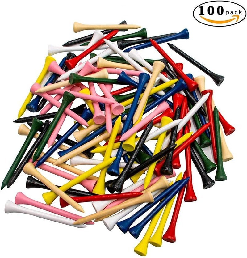 THIODOON Golf Tees Professional Natural Wood Golf Tees Pack of 100, Golfing Tees Multiple Colors Size 3-1/4 inch, 2-3/4 inch or 2-1/8 inch, Tall Golf Tees Bulk Reduce Side Spin and Friction - Image 2