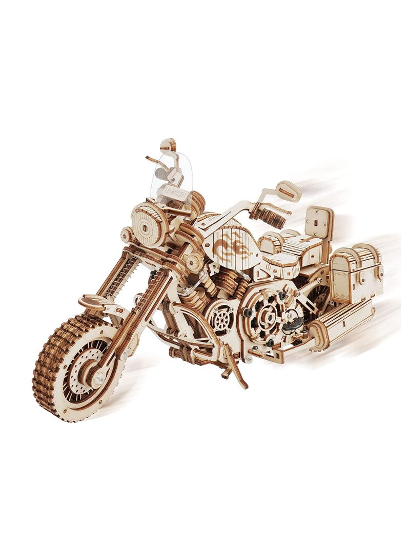 3D Wooden Puzzles Motorcycle Model for Adults to Build -1:8 Mechanical Wooden Puzzles with Kickstand Birthday for Man/Woman - Image 1