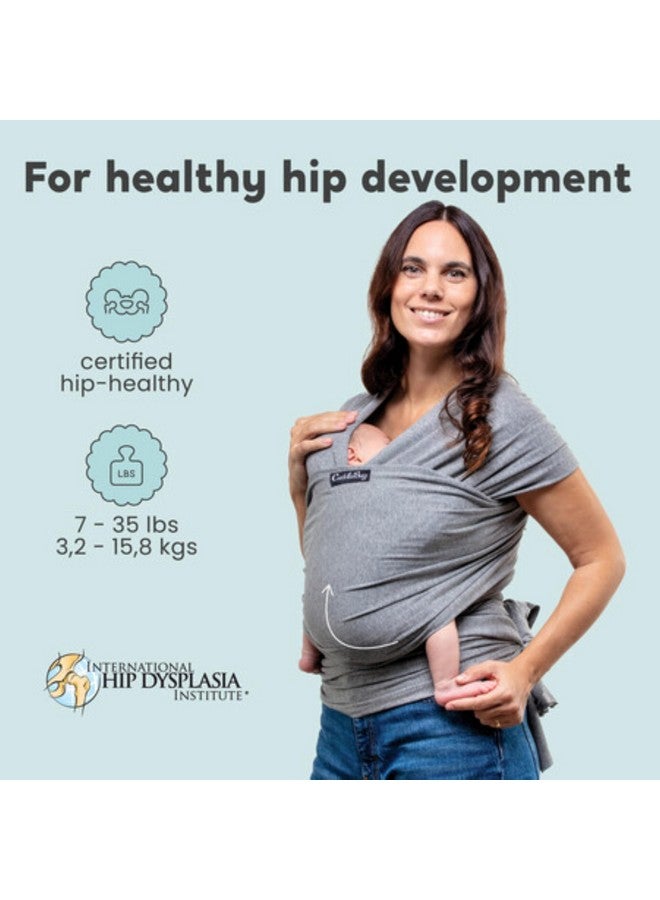 Cuddle Bug CuddleBug Hands-Free Baby Carrier - Soft & Stretchy Wrap - Newborn to Toddler 7-35 lbs - One-Size-Fits-All Hip-Healthy Holder (Gray) - Image 3