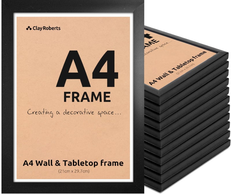 A4 Photo Frame Black Pack of 12 Picture Frame Certificate Art Print Poster 21cm x 297cm Black Frames A4 Photo Collage Gallery Display