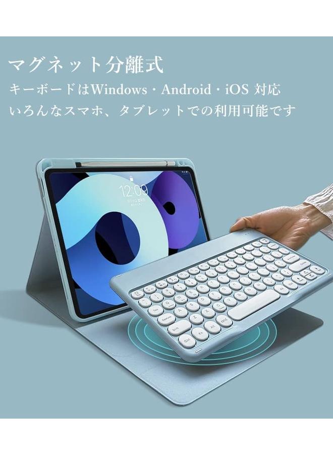 erorex Keyboard Case Mouse For iPad Air 11 Inch M2 iPad Air 5Th 4Th Generation 10.9" iPad Pro 11 4Th 3Rd 2Nd 1St Generationround Keys Detachable Keyboard (Blue)  - Image 4