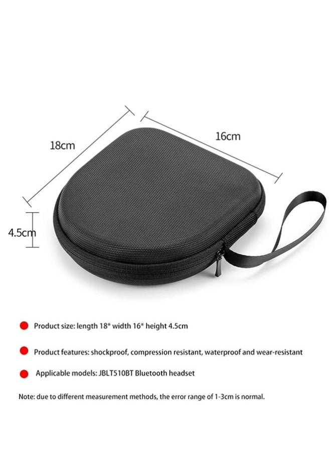 Headphone Case for JBL Tune 510BT, Hard Shell Shockproof Storage Bag Travel Carrying Case (Black) - Image 5