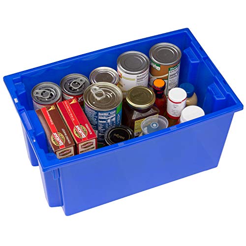 Akro-Mils 35180 Nest and Stack Plastic Storage Container and Distribution Tote, (18-Inch L x 11-Inch W x 6-Inch H), Blue, (6-Pack) - Image 3