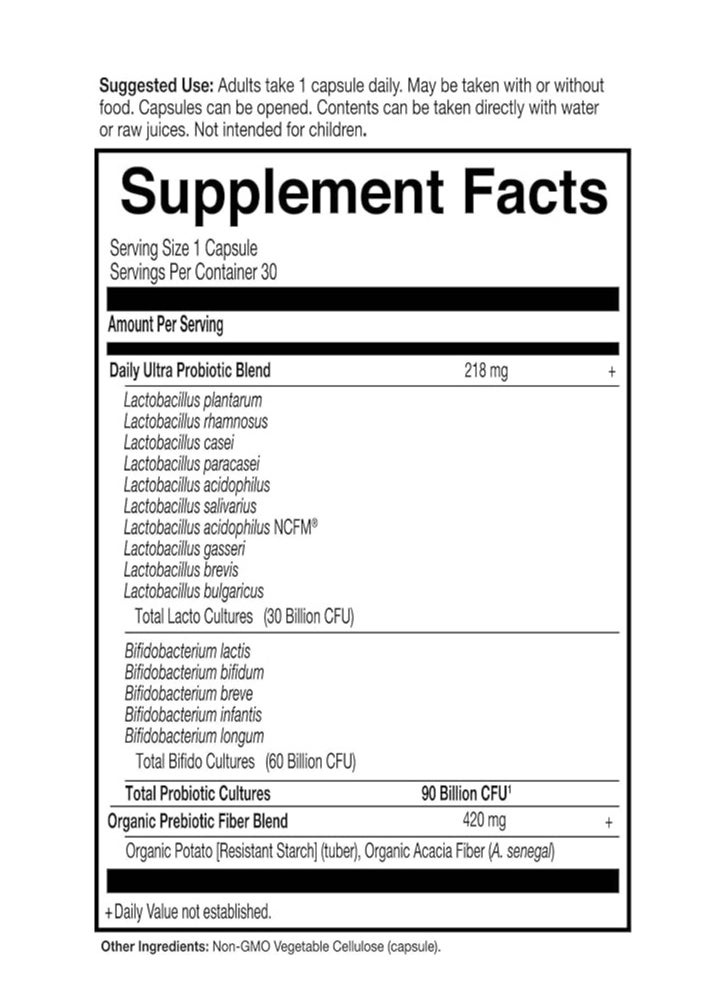 Garden of Life Dr. Formulated Probiotic Once Daily Ultra 90 Billion CFU 30 Veg Capsules  - Image 3