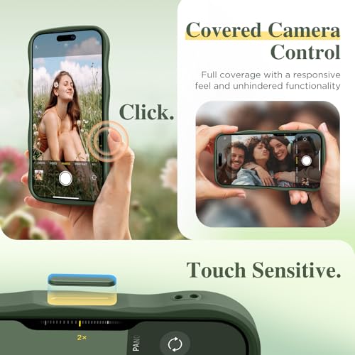 GVIEWIN for iPhone 17 Pro Max Case Compatible with MagSafe [Curly Wave Edge][Full Camera Protection] Floral Translucent Shockproof Magnetic Women Phone Case for 17 Pro Max, Floratopia/Forest Green - Image 5