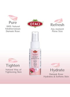 OTACI Otaci Rose Passion 100% Natural Rose Water Hydrating Face Mist, Spray Rosewater Face Mist Facial Hydrating Natural Skin - Travel Size  - Image 3
