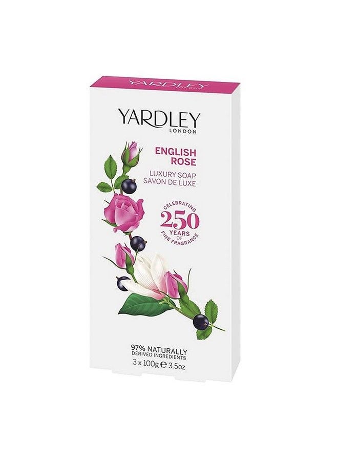 Yardley English Rose Luxury Bar Soap Set For Women 3 Count  - Image 3