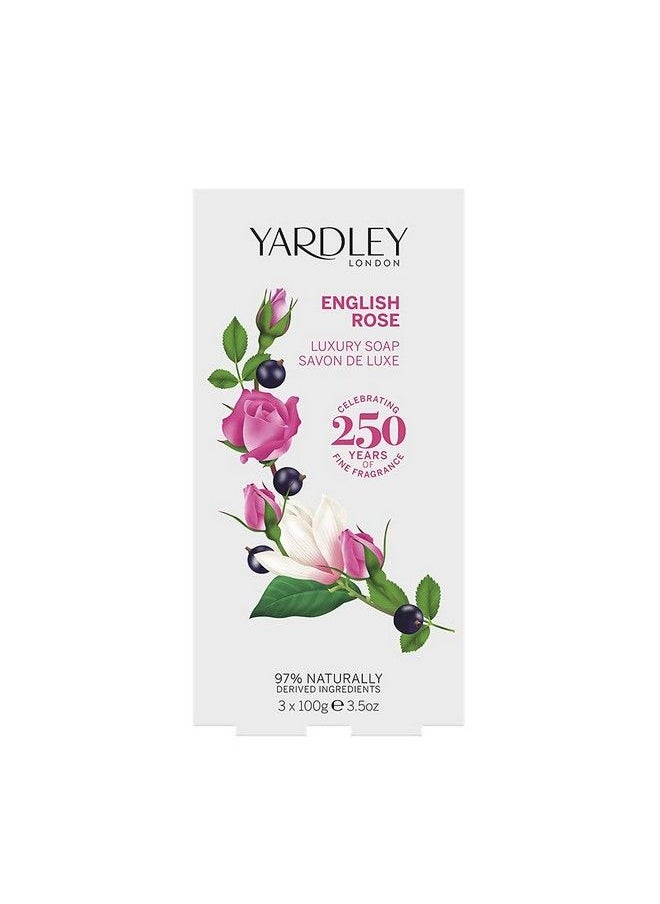 Yardley English Rose Luxury Bar Soap Set For Women 3 Count  - Image 2