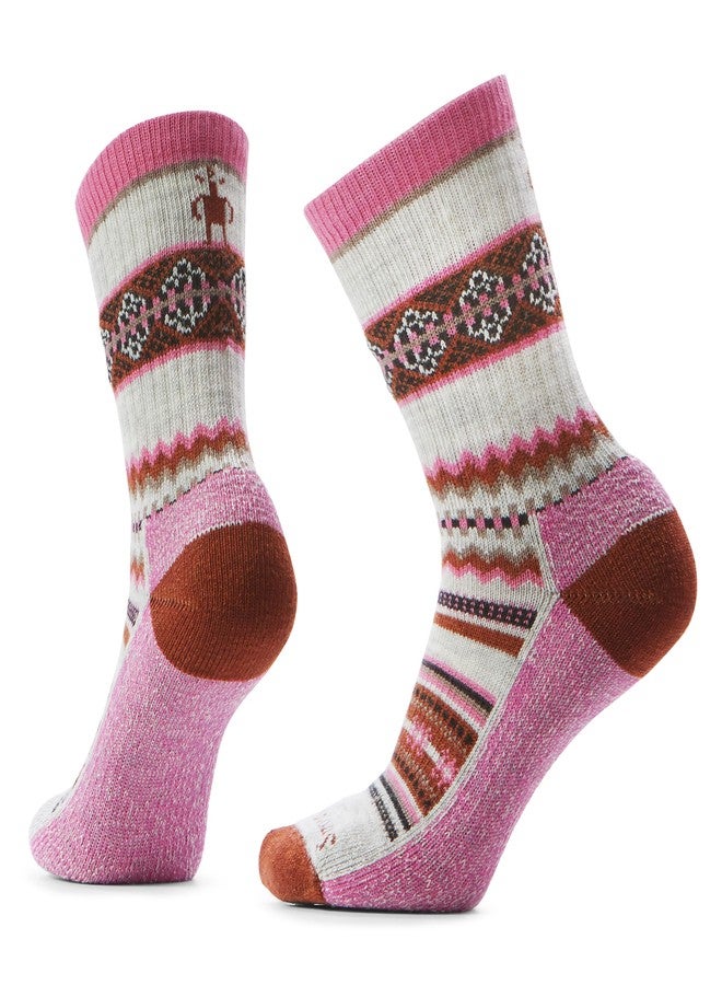 Smartwool, Unisex, Everyday Snowed In Sweater Crew Socks, Garden Pink, Small - Image 1