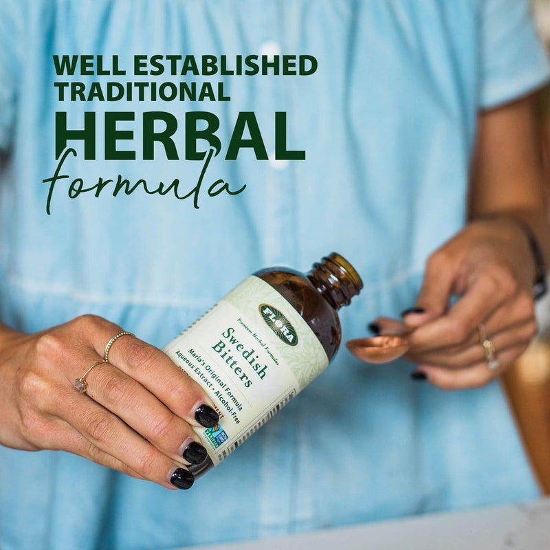 Flora Swedish Bitters  Vegan Digestive Health Supplement  Marias Original Formula  Includes Angelica Root Valerian Root Myrrh Resin  More  NonGMO  Kosher  85 fl oz Glass Bottle - Image 5