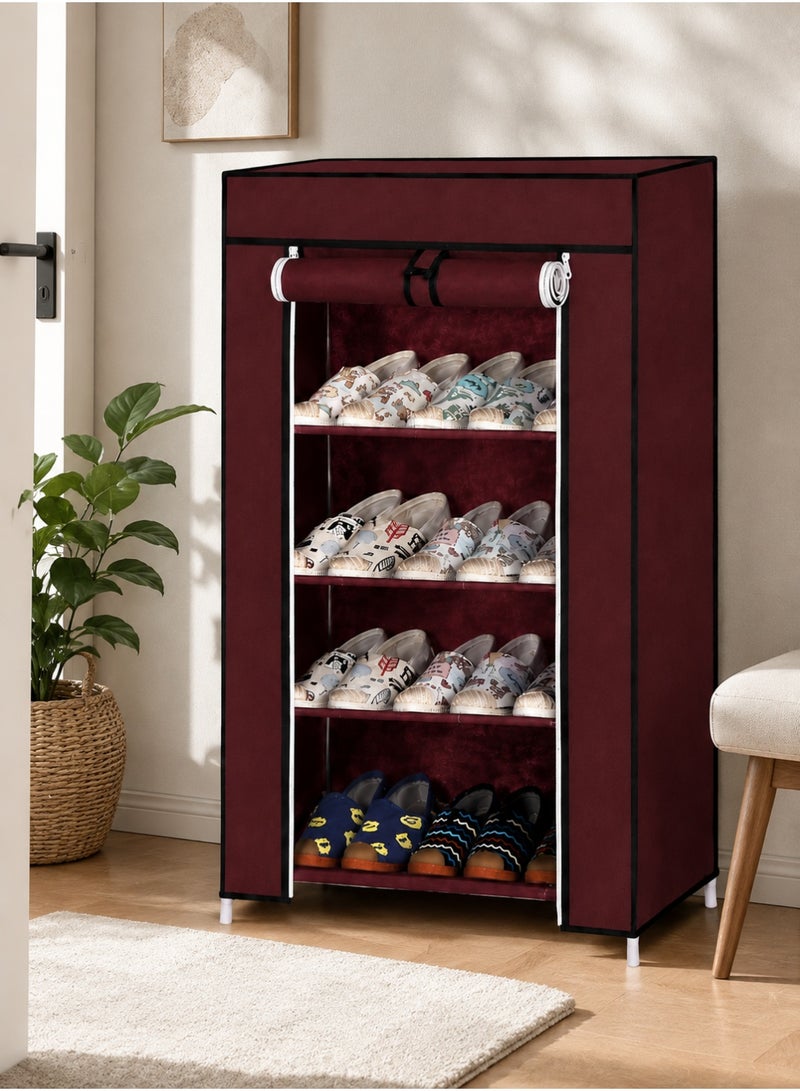 ZAICA 5-Tier Shoe Rack Organizer – Multi-Layer Storage Shelf for Shoes, Bags & Accessories, Durable Metal Frame, Space-Saving Design, Grey (90x60x30cm) - Image 3