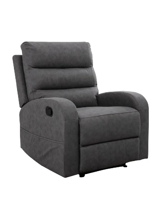 Micasa Elegant and Modern Design Manual Recliner Chair with Side Pocket Dark Grey 102.5 x 94 x 85 cm SX-81407 GREY