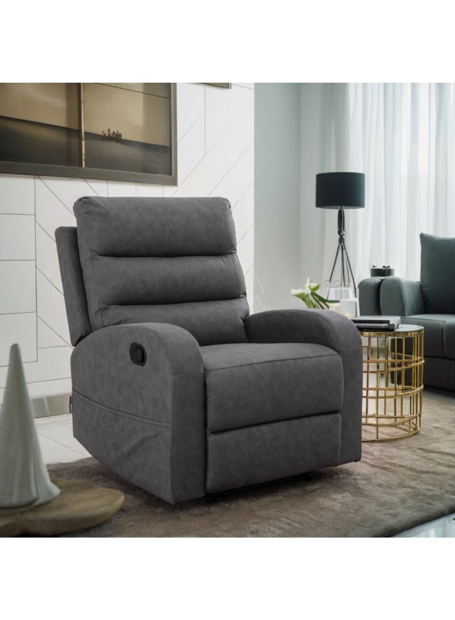 ميكاسا كرسي قابل للإمالة يدويًا بتصميم عصري أنيق مع جيب جانبي رمادي داكن 102.5 x 94 x 85 سم SX-81407 GREY - Image 5