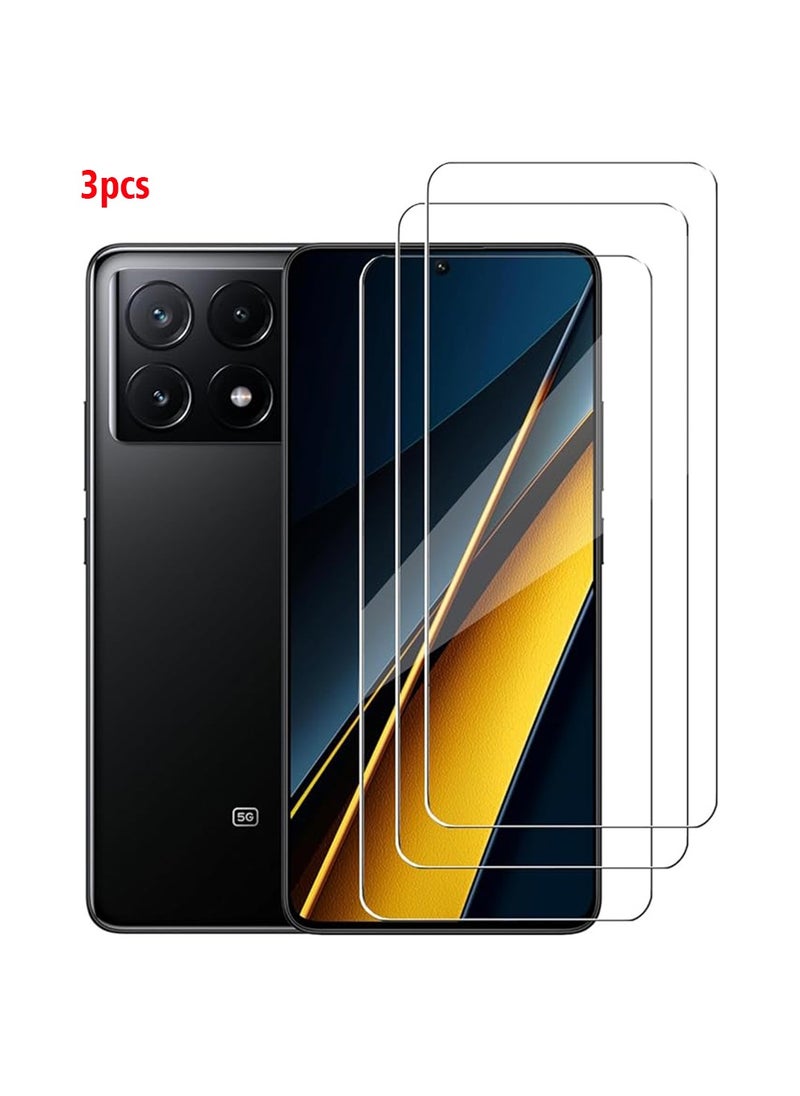 X-level 3 Pcs Xiaomi Poco X6 Pro 5G Glass Screen Protector,9H Hardness HD Clear Poco X6 Pro 5G Glass Flim [Anti-fingerprint Anti-Shatter] Anti-Scratch Bubble Free  - Image 1