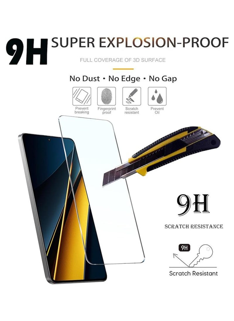 X-level 3 Pcs Xiaomi Poco X6 Pro 5G Glass Screen Protector,9H Hardness HD Clear Poco X6 Pro 5G Glass Flim [Anti-fingerprint Anti-Shatter] Anti-Scratch Bubble Free  - Image 2