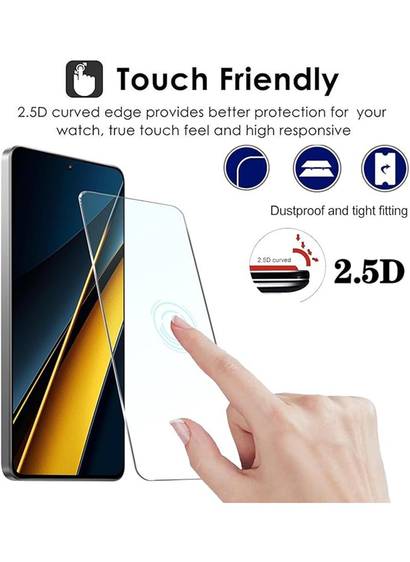 X-level 3 Pcs Xiaomi Poco X6 Pro 5G Glass Screen Protector,9H Hardness HD Clear Poco X6 Pro 5G Glass Flim [Anti-fingerprint Anti-Shatter] Anti-Scratch Bubble Free  - Image 4